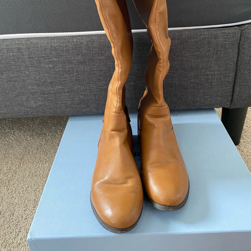 Winter calf boots, peanut butter